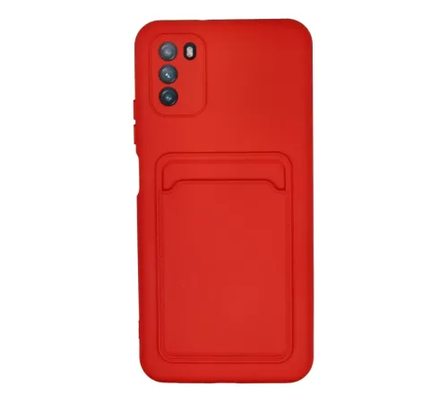 Pocophone M3 Kılıf Kelvin Kartvizitli Silikon - Kırmızı