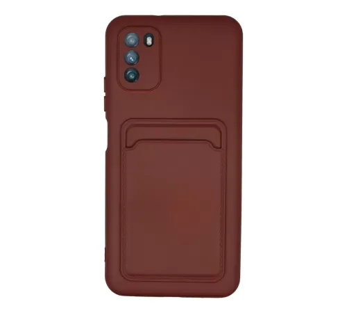 Pocophone M3 Kılıf Kelvin Kartvizitli Silikon - Bordo