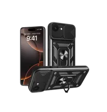 Apple iPhone 16E Kılıf Pars Lens Yüzüklü Silikon - Siyah