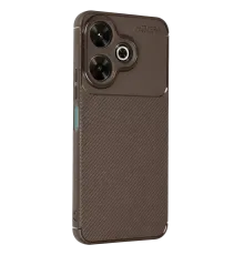 Redmi 13 4G Kılıf Auto Focus Karbon Kapak - Kahverengi