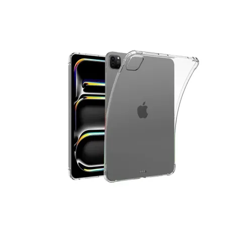 Apple iPad Pro 11 (2024) Kılıf Anti Shock Tablet Silikon - Şeffaf