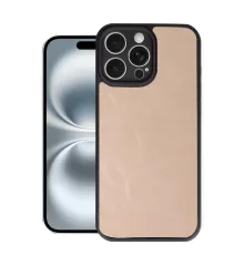 Apple iPhone 16 Pro Max Kılıf Aras Deri Kapak - Pudra