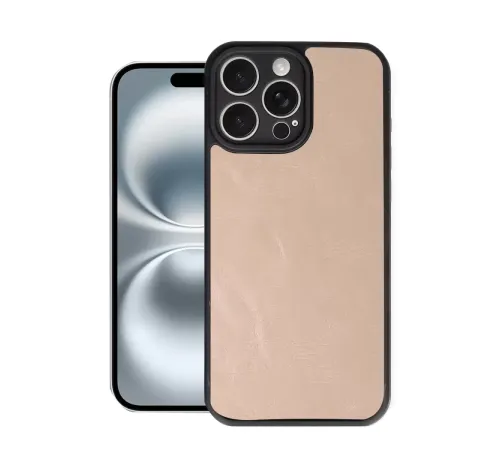 Apple iPhone 16 Pro Max Kılıf Aras Deri Kapak - Pudra