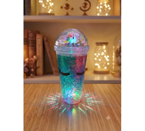 Işıklı Unicorn Tasarımlı RGB LED Pipetli Bardak – Renk Değiştiren Sihirli Kupa