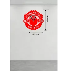 Manchester United Logolu Ahşap Duvar Saati - 40x40 cm Taraftar Hediyesi