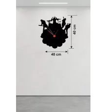 Rock Band ve Müzik Temalı Ahşap Duvar Saati - 40x40 cm Lazer Kesim
