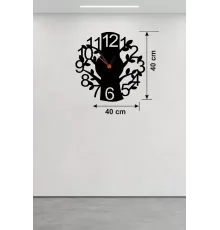 Modern Hayat Ağacı Tasarım Ahşap Duvar Saati - 40x40 cm Dekoratif