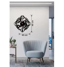 Mekanik Dişli Çark Tasarım Ahşap Duvar Saati - 40x40 cm Steampunk Dekor