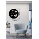 Uçuşan Kelebekler Tasarım Ahşap Duvar Saati - 40x40 cm Dekoratif