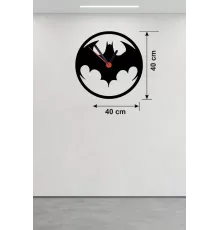 Batman Yarasa Logolu Ahşap Duvar Saati - 40x40 cm Dekoratif DC Temalı