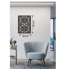 Floral Mandala Desenli Ahşap Duvar Tablosu - 25x35 cm Lazer Kesim Dekoratif Pano