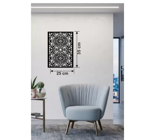 Floral Mandala Desenli Ahşap Duvar Tablosu - 25x35 cm Lazer Kesim Dekoratif Pano