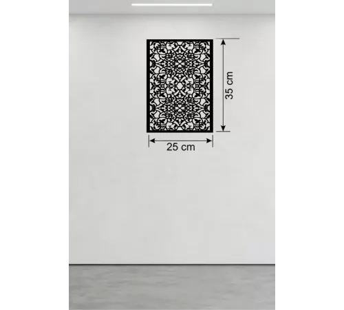 Floral Mandala Tasarım Ahşap Duvar Tablosu - 25x35 cm Lazer Kesim Dekoratif Pano