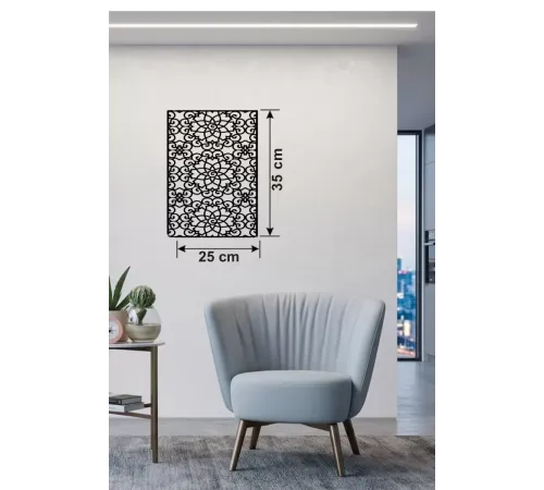 Floral Mandala Desenli Ahşap Duvar Tablosu - 25x35 cm Lazer Kesim Dekoratif Pano