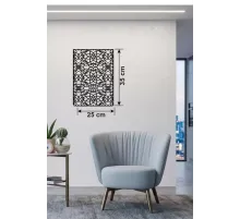 Floral Mandala Desenli Ahşap Duvar Tablosu - 25x35 cm Lazer Kesim Dekoratif Pano