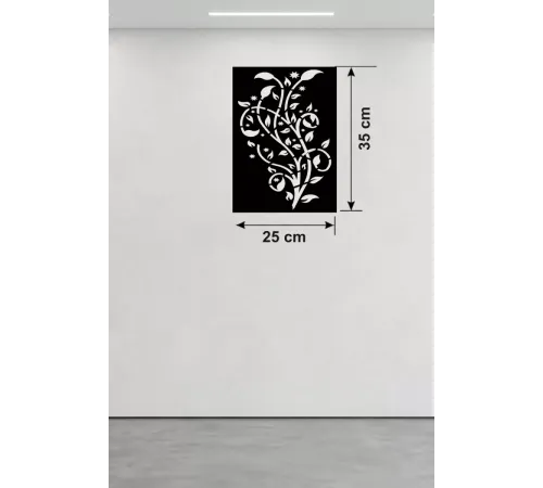 Sarmaşık Dalı Tasarım Ahşap Duvar Tablosu - 25x35 cm Lazer Kesim Dekoratif Pano