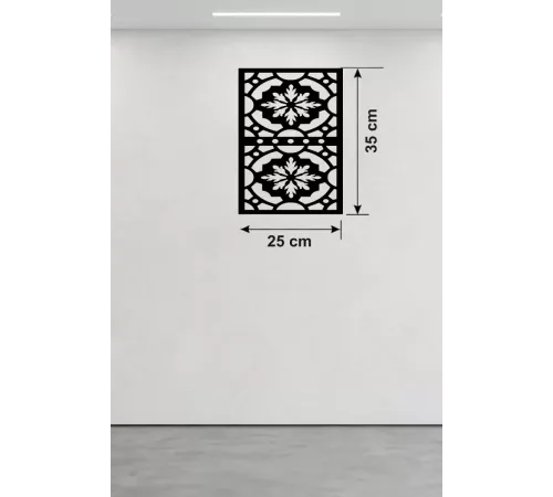 Kar Tanesi ve Barok Desenli Ahşap Duvar Tablosu - 25x35 cm Lazer Kesim Pano
