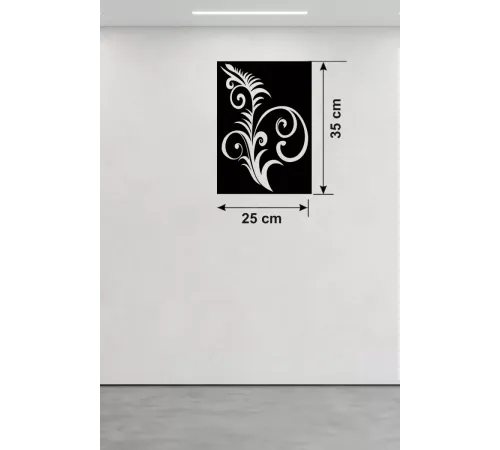 Geleneksel Çiçek Desenli Ahşap Duvar Tablosu - 25x35 cm Lazer Kesim Dekoratif Pano
