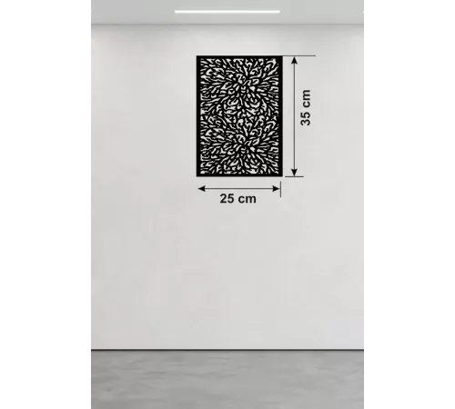 Soyut Mercan ve Hücre Dokulu Ahşap Duvar Tablosu - 25x35 cm Lazer Kesim Dekoratif Pano