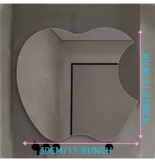 Apple Tasarım Kırılmayan Pleksi Duvar Aynası - 30x30 cm Modern Dekoratif Ayna