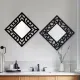 2'li Set Kırılmaz Pleksi Dekoratif Duvar Aynası - 22.5x22.5 cm Geometrik Çerçeveli 1. Sınıf Ayna