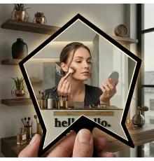 Kırılmaz Pleksi El Aynası 10x10cm - Çanta Boyu Geometrik Tasarım - Kadın & Erkek Bakım Aynası