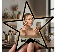 Yıldız Tasarım Kırılmaz Pleksi El Aynası - 10x10 cm Unisex Çanta Boyu