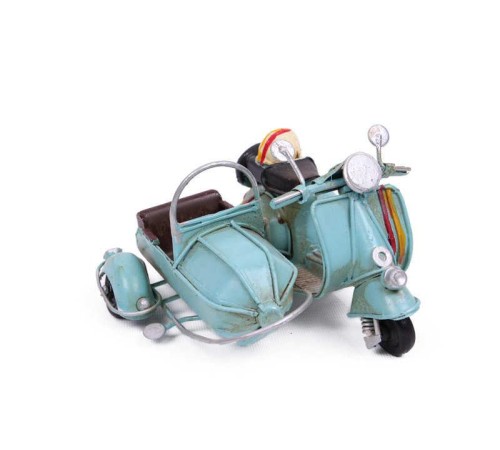 Dekoratif Metal Scooter Sepetli Vintage Biblo Ev Ofis Hediyelik