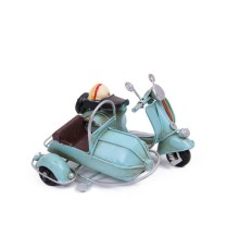 Dekoratif Metal Scooter Sepetli Vintage Biblo Ev Ofis Hediyelik