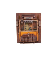 Dekoratif Metal Çerçeve Tramvay Dekorlu Vintage Hediyelik