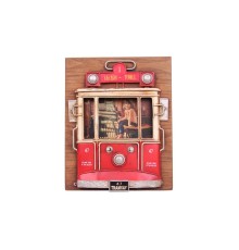 Dekoratif Metal Çerçeve Tramvay Dekorlu Vintage Ev Ofis Hediyelik