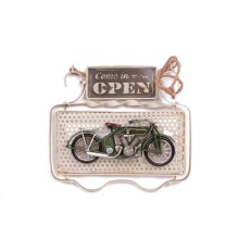 Dekoratif Metal Kapı Yazısı Motosiklet Dekorlu Vintage Hediyelik