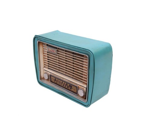 Dekoratif Metal Radyo Kumbaralı Vintage Hediyelik