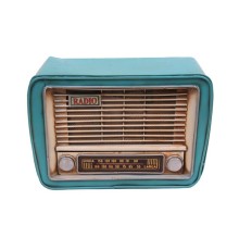 Dekoratif Metal Radyo Kumbaralı Vintage Hediyelik