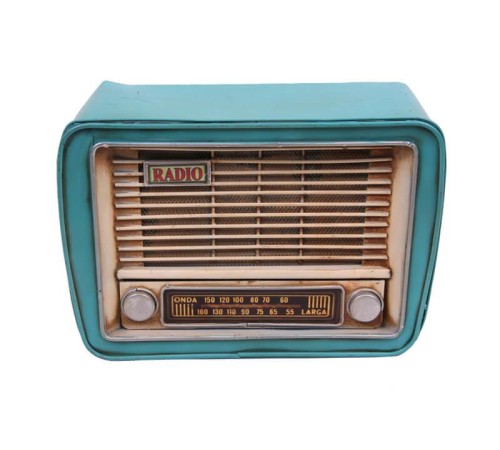 Dekoratif Metal Radyo Kumbaralı Vintage Hediyelik