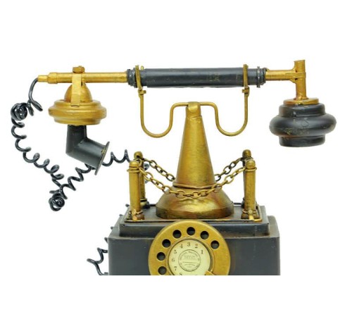 Dekoratif Metal Telefon Kumbaralı Biblo Hediyelik