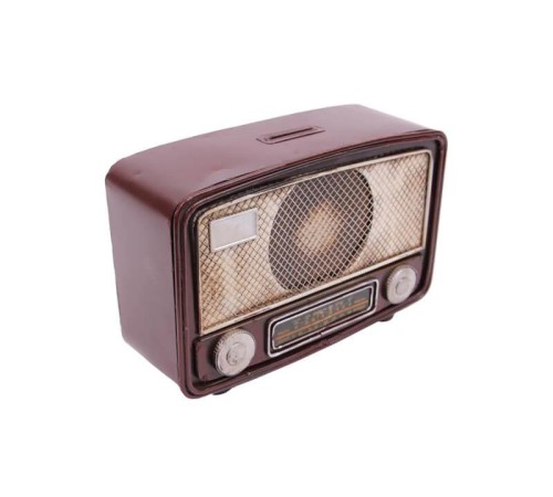 Dekoratif Metal Radyo Kumbaralı Vintage Hediyelik
