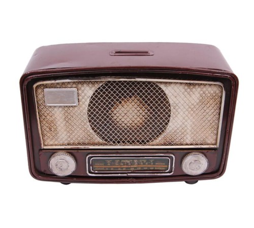 Dekoratif Metal Radyo Kumbaralı Vintage Hediyelik