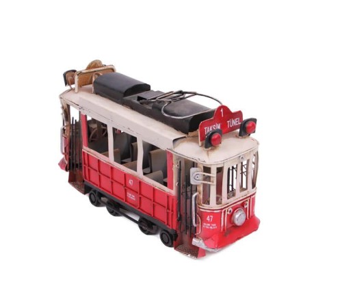 Dekoratif Metal Taksim Tramvay Vintage Biblo Hediyelik