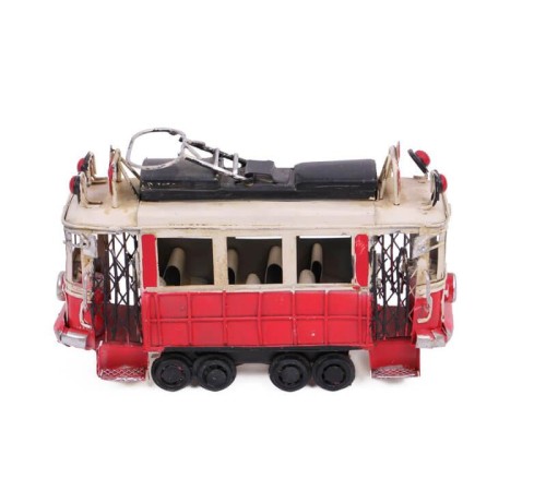 Dekoratif Metal Taksim Tramvay Orta Boy Vintage Biblo Hediyelik