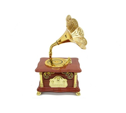 Gramofon Ayaklı Müzikli Vintage Müzik Kutusu Hediyelik