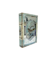 Kutu Kitap Aynalı Dalda Kuş Kitap Kutusu Dekoratif Hediyleik