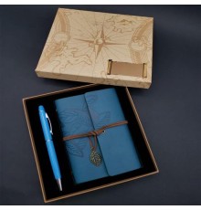 Defter Kalem Mavi Set Dekoratif Hediyelik