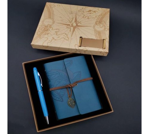 Defter Kalem Mavi Set Dekoratif Hediyelik