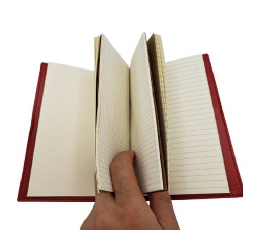 Pusula Tasarımlı Kırmızı Deri Defter Hediyelik