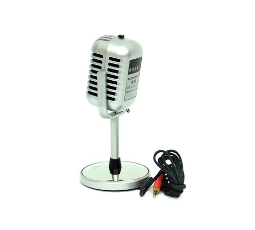 Karaoke Mikrofon Silver Speaker Hediyelik
