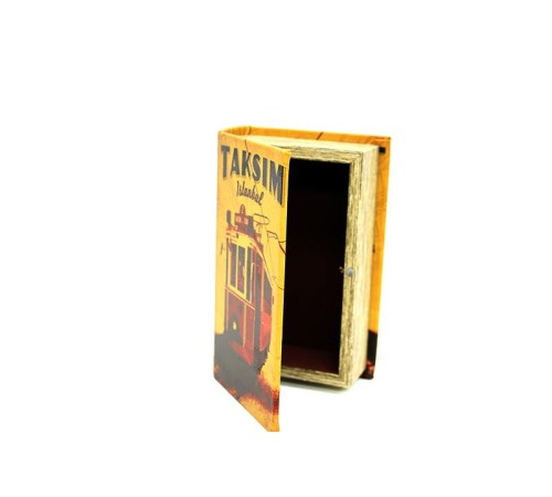 Kutu Kitap Taksim Ahşap Suni Deri Kaplı Dekoratif Hediyelik