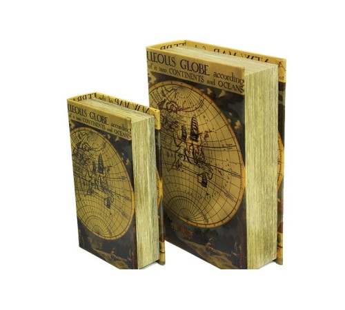 Kutu Kitap Harita 2'li Set Dekoratif Hediyelik