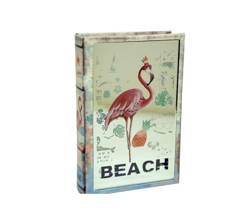 Kutu Kitap Aynalı Flamingo Dekoratiif Hediyelik