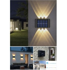 6ledli  Solar Duvar Lambası Aplik Güneş Enerji Gün Işığı 2 Li Set
